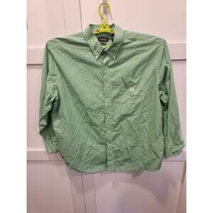 Chaps Shirt Mens 3XB Green Check Long Sleeve Big & Tall Preppy Academia Dadcore